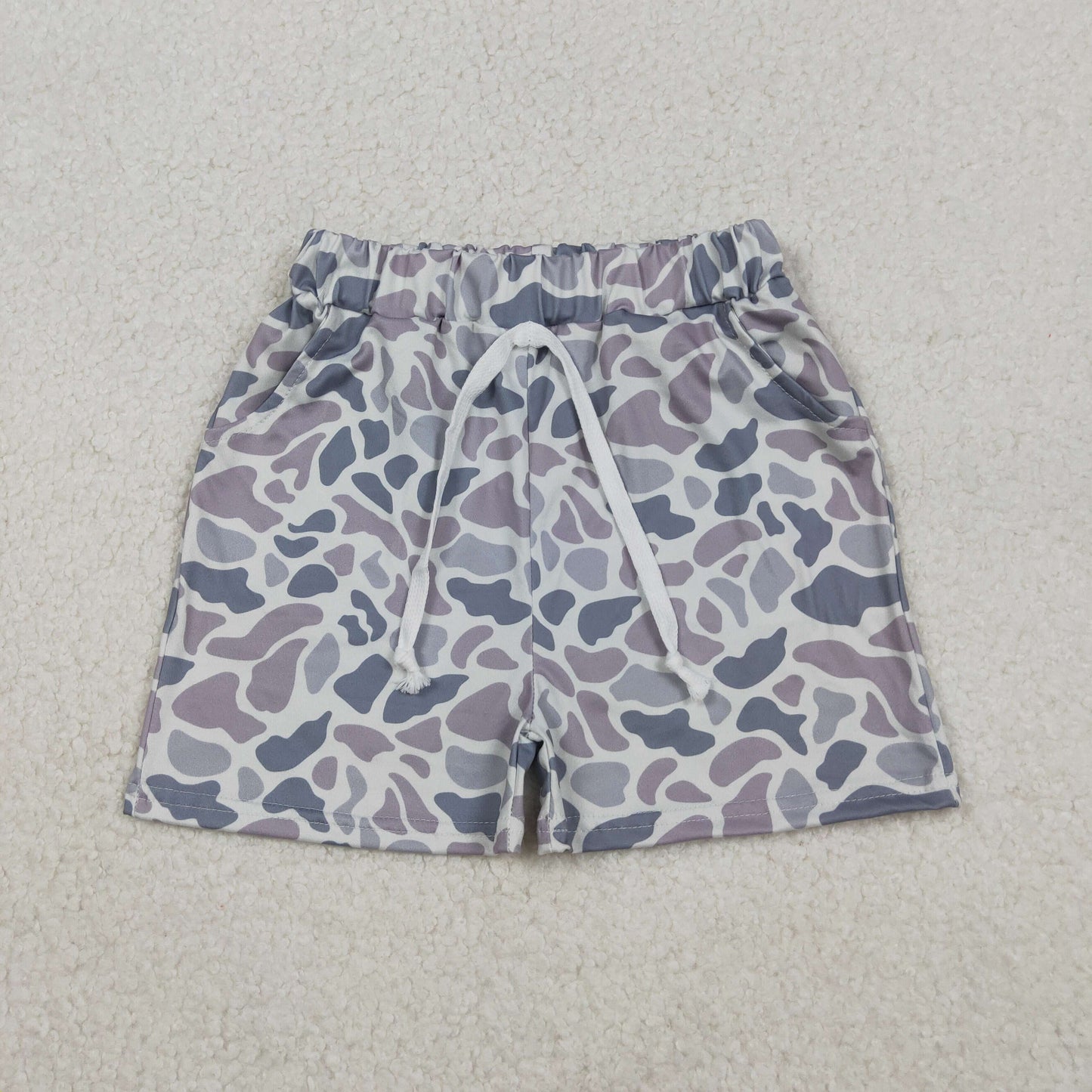 RTS Baby Boy Kids Grey Camo Pockets Summer Shorts Bottom