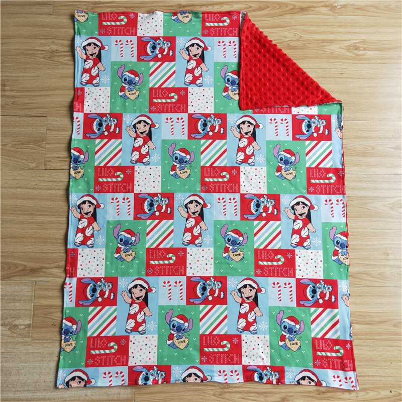RTS NO MOQ Baby Kids Carpet BL0032 Christmas Koala Red Patchwork Blankets