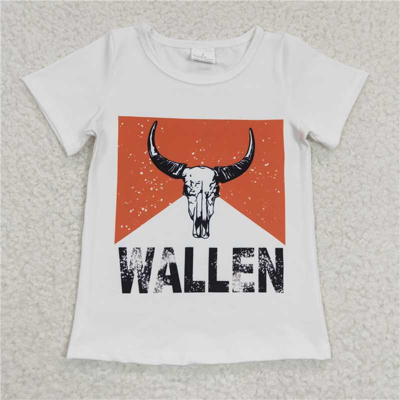 7.24 RTS NO MOQ Summer Baby Girls Short Sleeve GT0146 Western Cows Short Sleeve Tee Shirts Tops