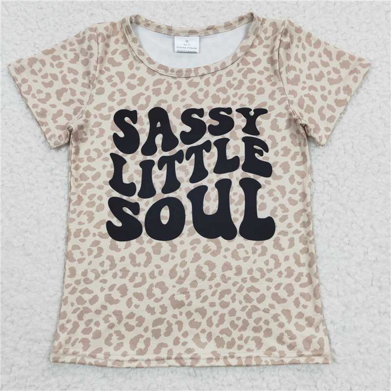 7.24 RTS NO MOQ Summer Baby Girls Short Sleeve GT0184 Little Sassy Soul Short Sleeve Shirts Tops