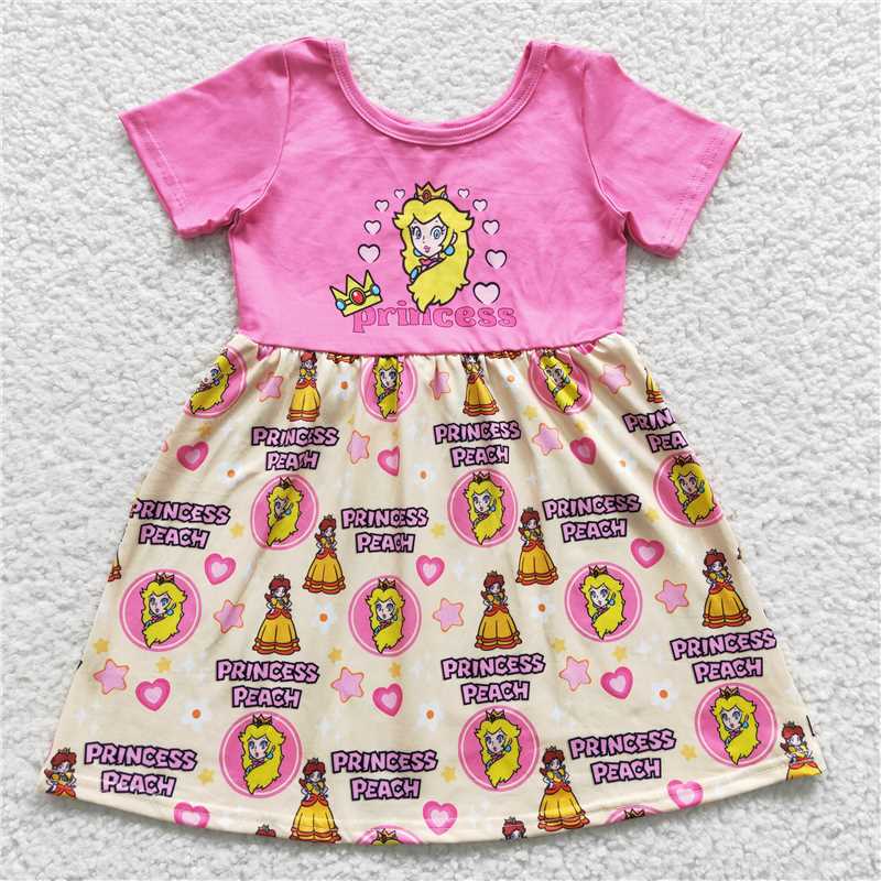 8.2 RTS NO MOQ Summer Baby Girls Dresses GSD0389 Princess Girl Knee Length Dresses