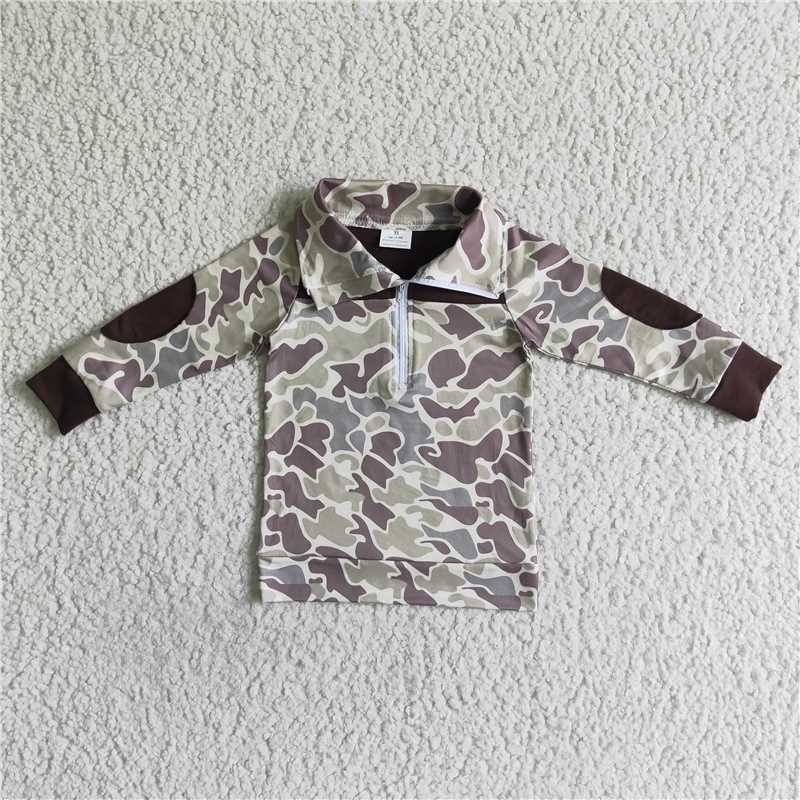 8.8 RTS NO MOQ Baby Boys Long Sleeve BT0029 Camo long sleeve fall pullover shirts