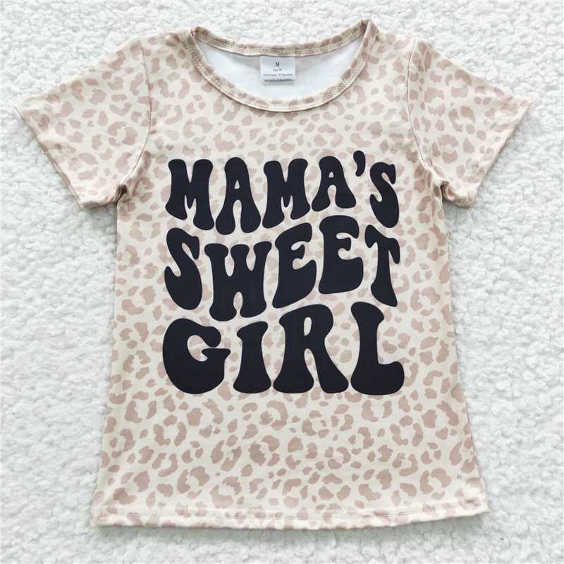 7.24 RTS NO MOQ Summer Baby Girls Short Sleeve GT0185 Mama's Sweet Girl Short Sleeve Shirts Tops