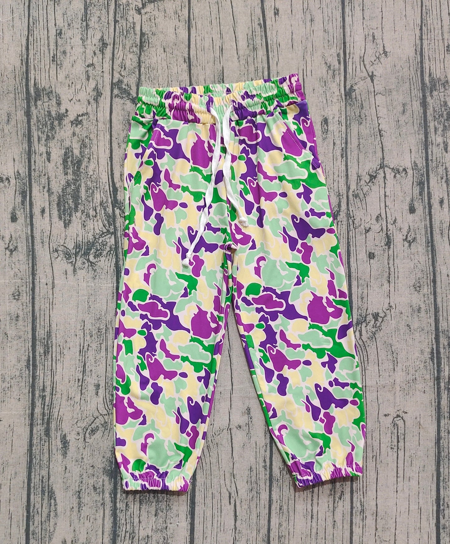 RTS Boys Kids Camo Mardi Gras Pockets Jogger Pants