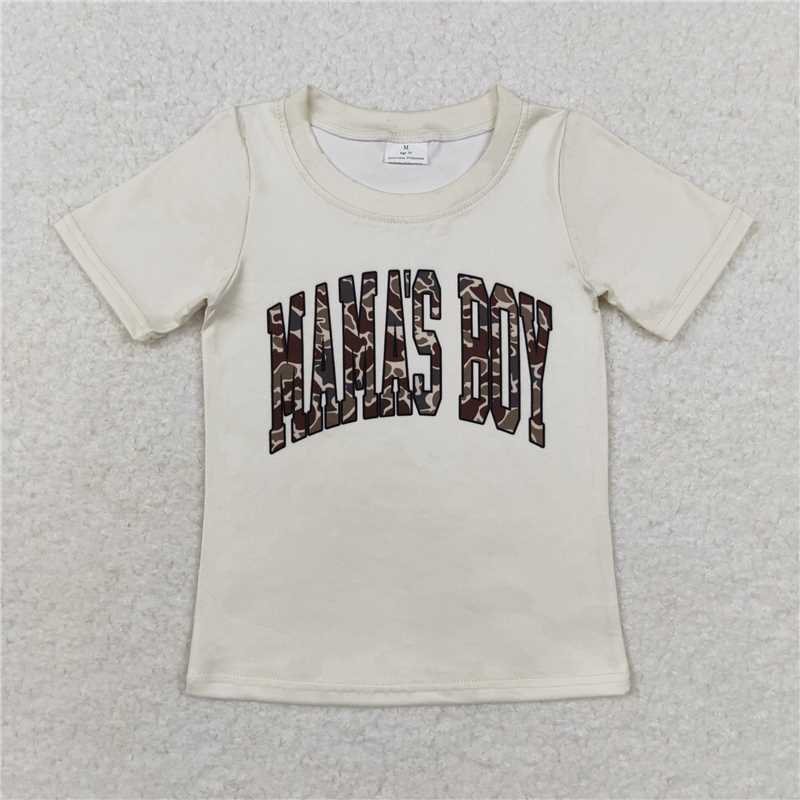 RTS NO MOQ Summer Baby Boys Shirt BT0792 Mama's Boy Short Sleeve Camo Tee Shirts Tops