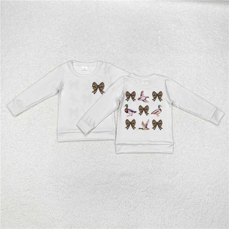 RTS NO MOQ Baby Girls Long Sleeve GT0759 Bows Ducks Camo Hunting Tops
