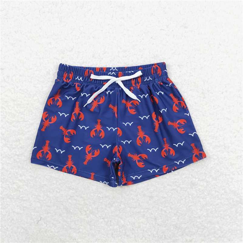 RTS NO MOQ Baby Boys Summer pants S0270 Navy Red Crawfish Trunks Swimsuits