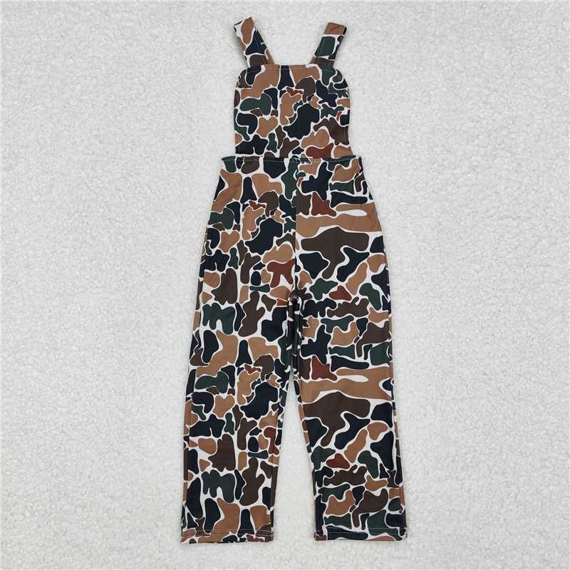 RTS NO MOQ Summer Baby Girls Bodysuit SR1988 Dark Brown Camo Straps Jumpsuits