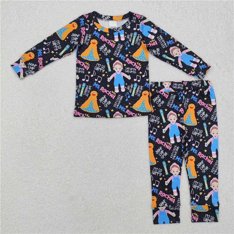 RTS NO MOQ Baby Girls Long Sleeve Outfits GLP2271 Monster Shirt Pants Pajamas Clothes Sets
