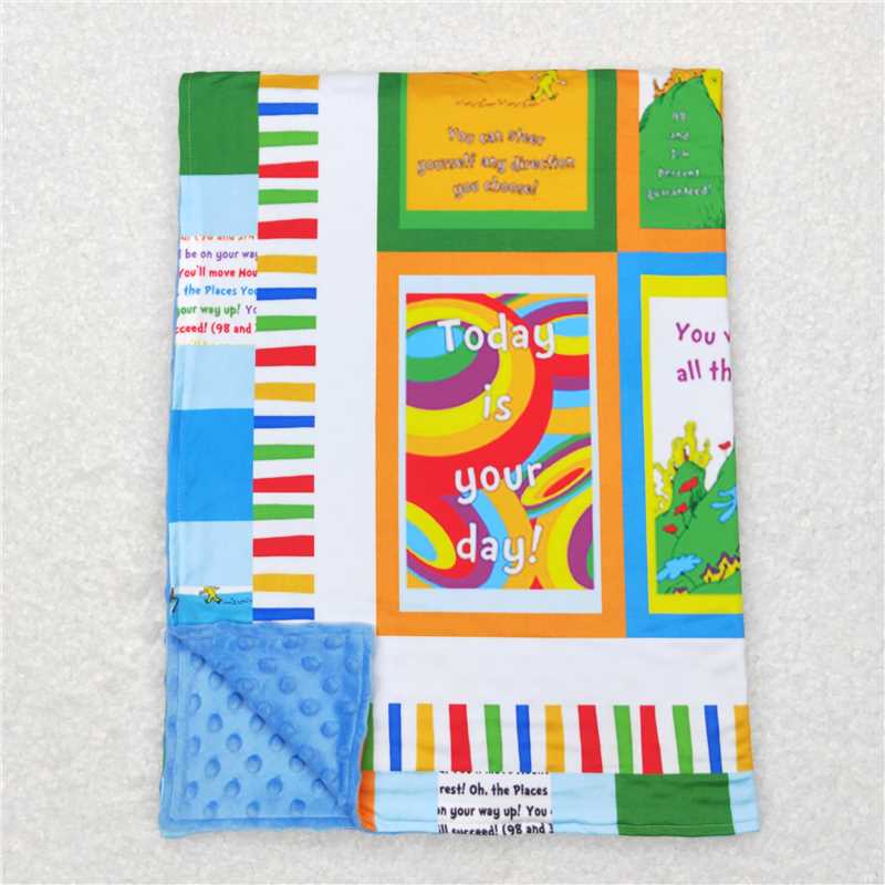 RTS NO MOQ Baby Kids Carpet BL0083 Dr Reading Blue Patchwork Blankets