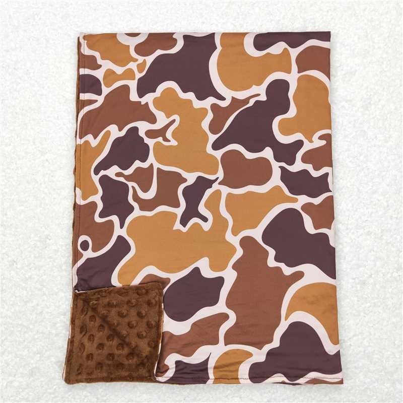 RTS NO MOQ Baby Kids Carpet BL0109 Brown Camo Hunting Blankets