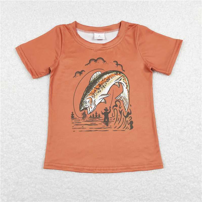 7.17 RTS NO MOQ Summer Baby Boys Shirt BT0507 Fishing Short Sleeve Tee Shirts Tops