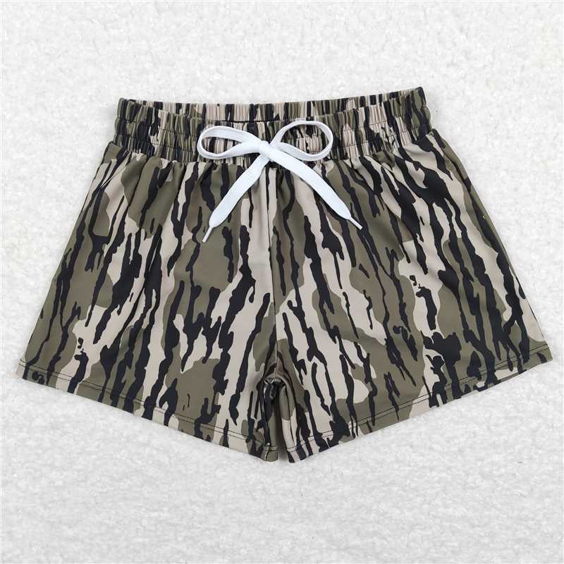RTS NO MOQ Baby Boys Summer Pants S0194 Olive Camo Print Trunks Swimsuits