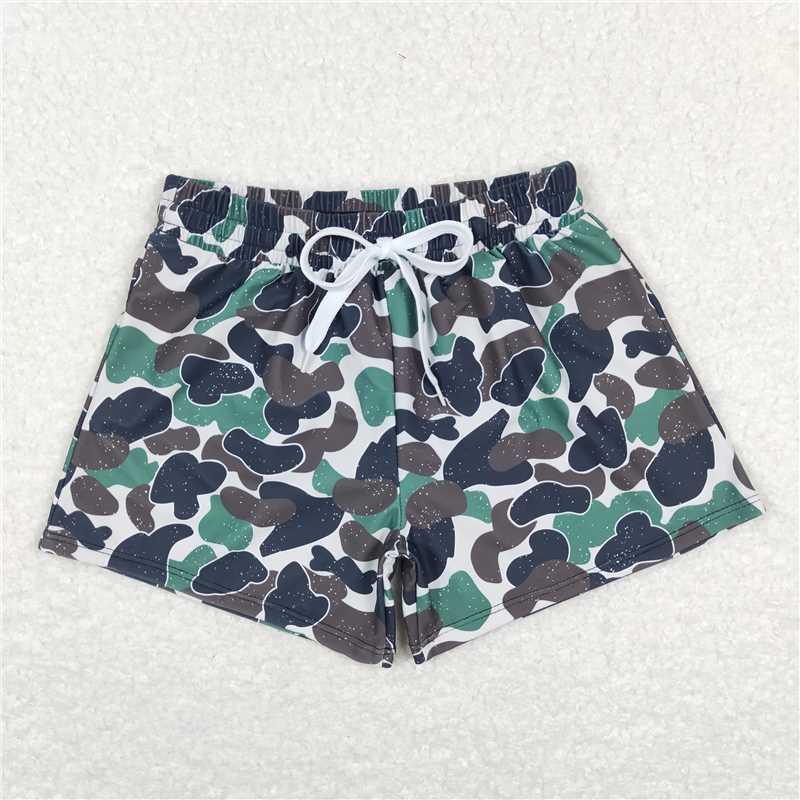 RTS NO MOQ Baby Boys Summer Pants S0218 Brown Green Camo Trunks Swimsuits