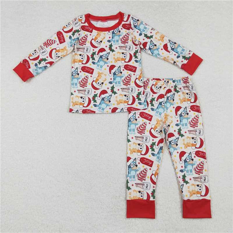 RTS NO MOQ Baby Boys Sets BLP0821 Dogs Christmas Tree Cake Top Pants Pajamas Clothes Sets