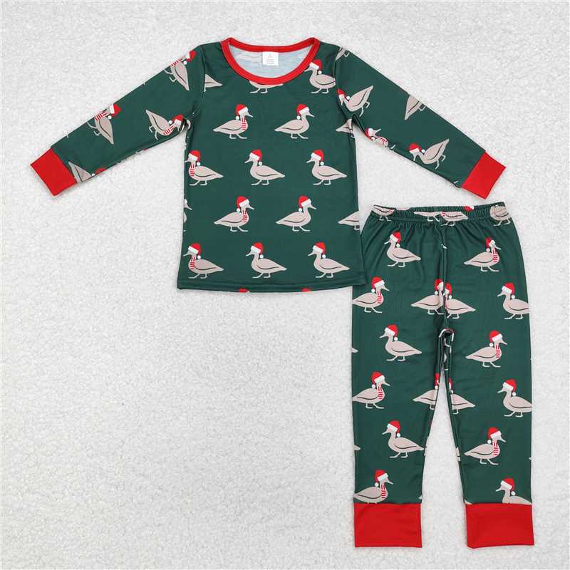 RTS NO MOQ Baby Boys Sets BLP0903 Christmas Ducks Bamboo Pajamas Clothes Sets