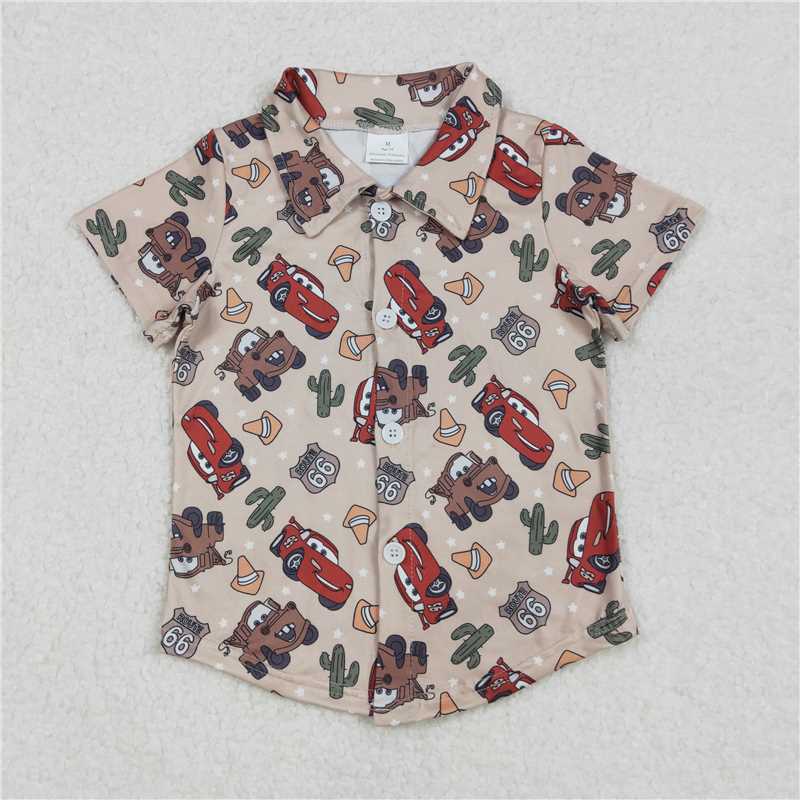RTS NO MOQ Summer Baby Boys Shirt BT1154 Western Cactus Buttons Tee Shirts Tops
