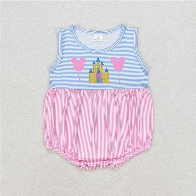6.27 RTS NO MOQ Baby Boys Summer Bodysuit SR1410 Sleeveless Castle Rompers