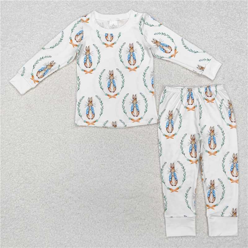RTS NO MOQ Baby Boys Sets BLP1029 Easter Rabbits Long Sleeve Shirt Pants Pajamas