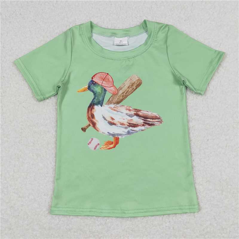5.21 RTS NO MOQ Summer Baby Boys Shirt BT0611 Duck Baseball Short Sleeve Tee Shirts Tops