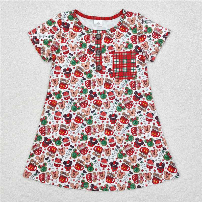 6.21 RTS NO MOQ Summer Baby Girls Dresses GSD1403 Christmas Knee Length Night Gowns Dresses