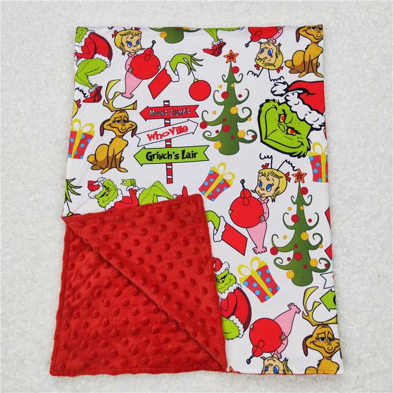 RTS NO MOQ Baby Kids Carpet BL0085 Christmas Tree Gift Green Blankets