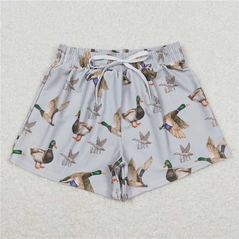 RTS NO MOQ Baby Boys Summer pants S0268 Ducks Print Hunting Trunks Swimsuits