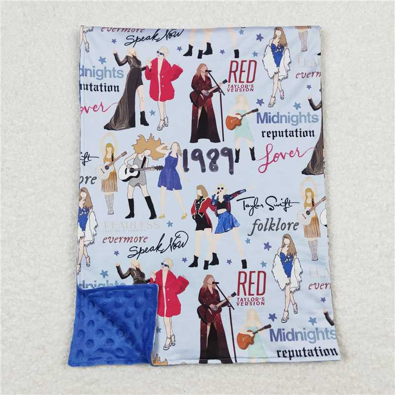 RTS NO MOQ Baby Kids Carpet BL0125 Pop Singer Blue guitar Blankets