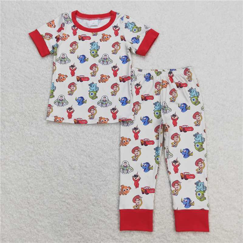 RTS NO MOQ Baby Boys Summer Sets BSPO0322 Fish Shirts Pants Pajamas Clothes Sets