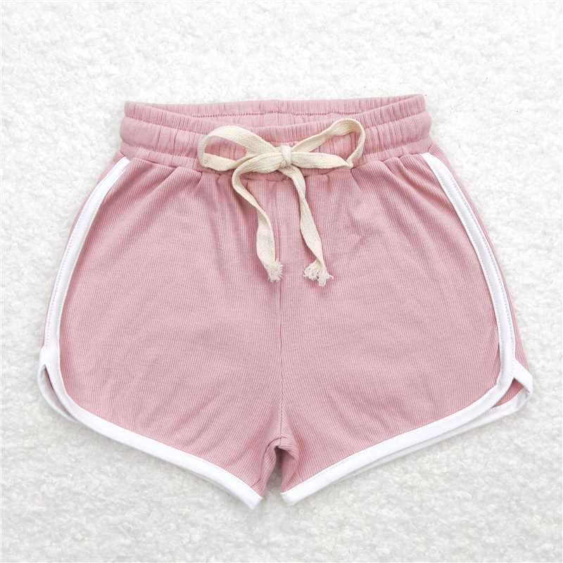 6.20 RTS NO MOQ Baby Girls Summer Pants SS0292 Pink Color Sports Design Shorts