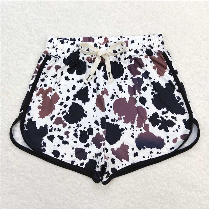 7.4 RTS NO MOQ Adult Women Summer Pants SS0221 Cow Print Western Summer Shorts