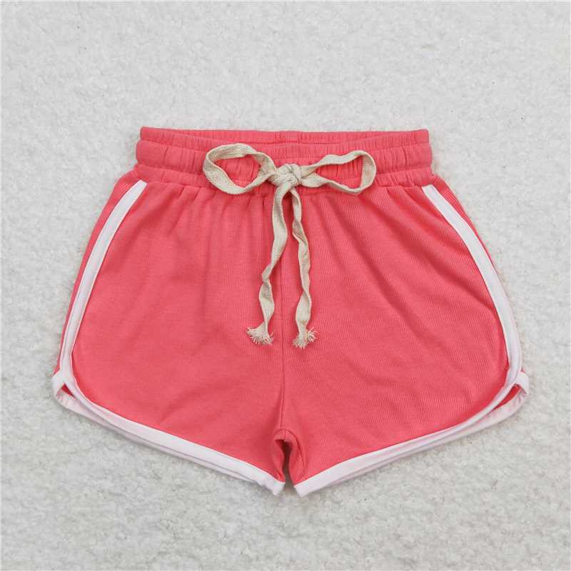 RTS NO MOQ Baby Girls Summer Pants SS0316 Watermelon Red Cotton Sports Design Shorts