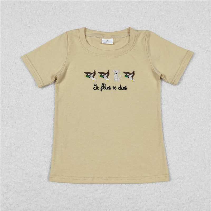 5.21 RTS NO MOQ Summer Baby Boys Shirt BT0621 Duck Flies Dogs Short Sleeve Tee Shirts Tops