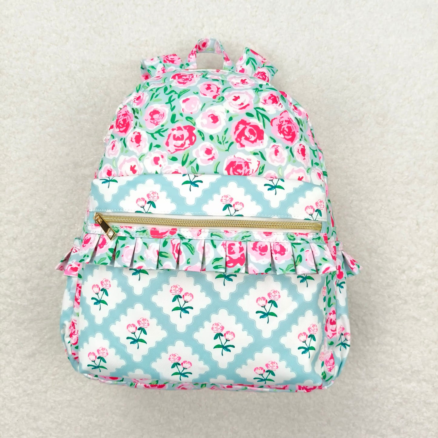 RTS NO MOQ Baby Kids Backpacks BA0100 Pink Flowers Ruffle Cute Back Bags