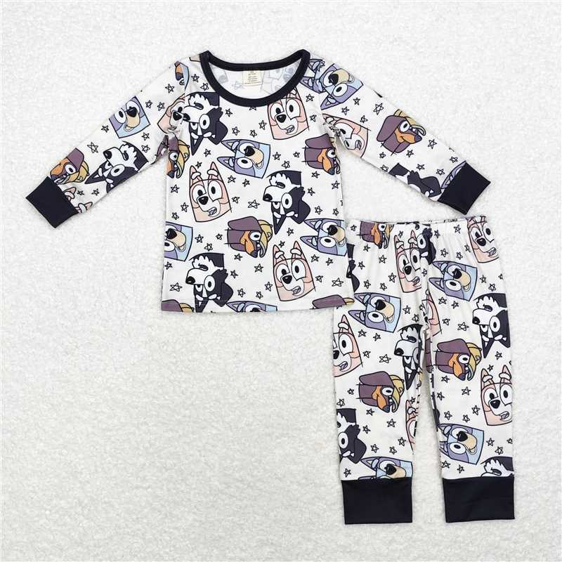 5.28 RTS NO MOQ Baby Boys Sets BLP0561 Halloween Dogs Bamboo Pajamas Clothes Sets