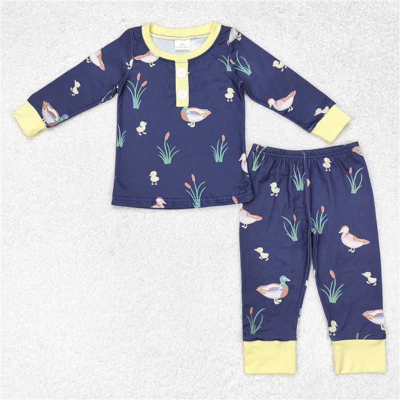 6.26 RTS NO MOQ Baby Boys Sets BLP0500 Mallard Ducks Shirt Pants Pajamas Clothes Sets
