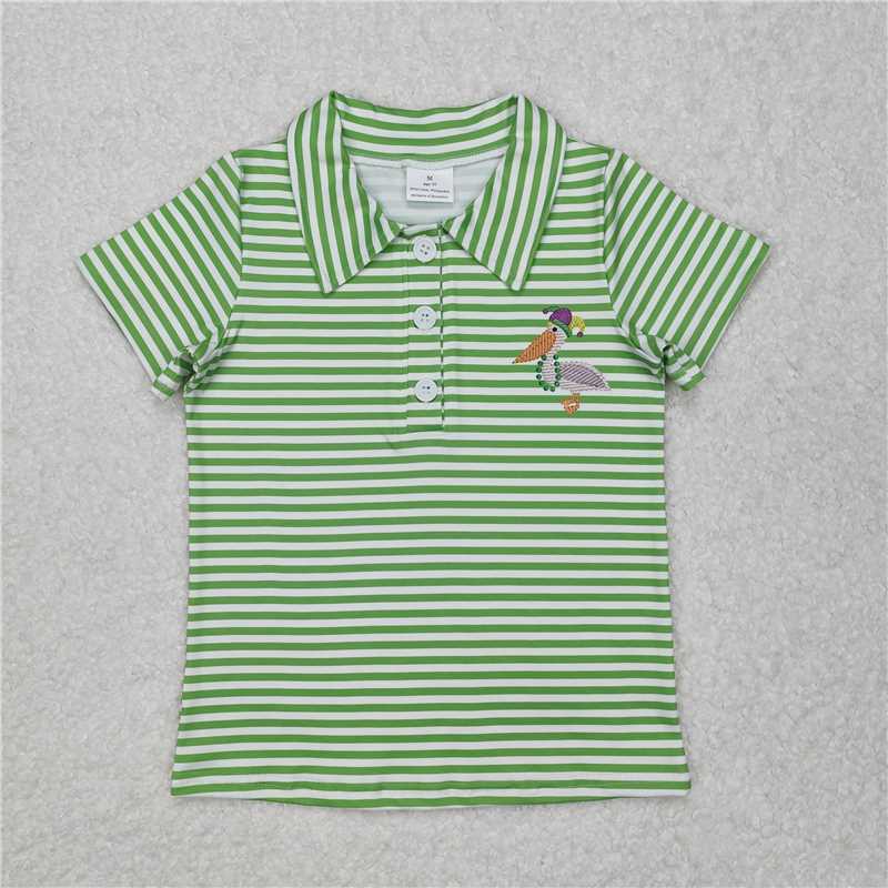 RTS NO MOQ Summer Baby Boys Shirt BT1094 Green Bird Short Sleeve Tee Shirts Tops