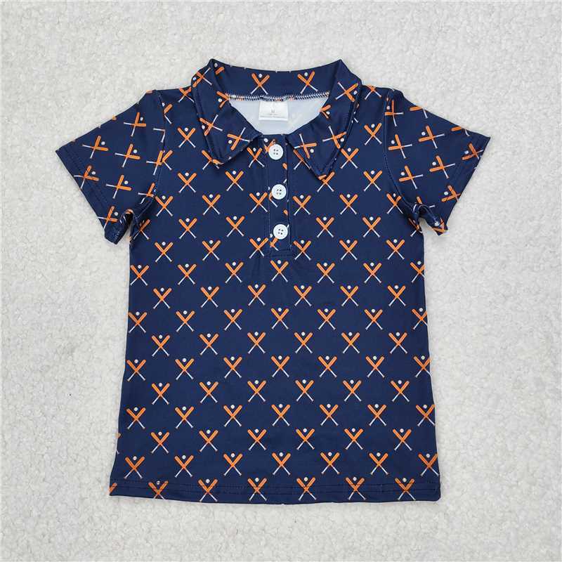 RTS NO MOQ Summer Baby Boys Shirt BT1120 Baseball Bats Short Sleeve Tee Shirts Tops
