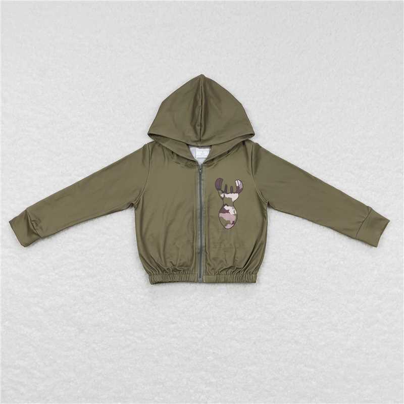 5.22 RTS NO MOQ Baby Girls Long Sleeve GT0335 Camo Deer Hunting Hooded Tops Jackets