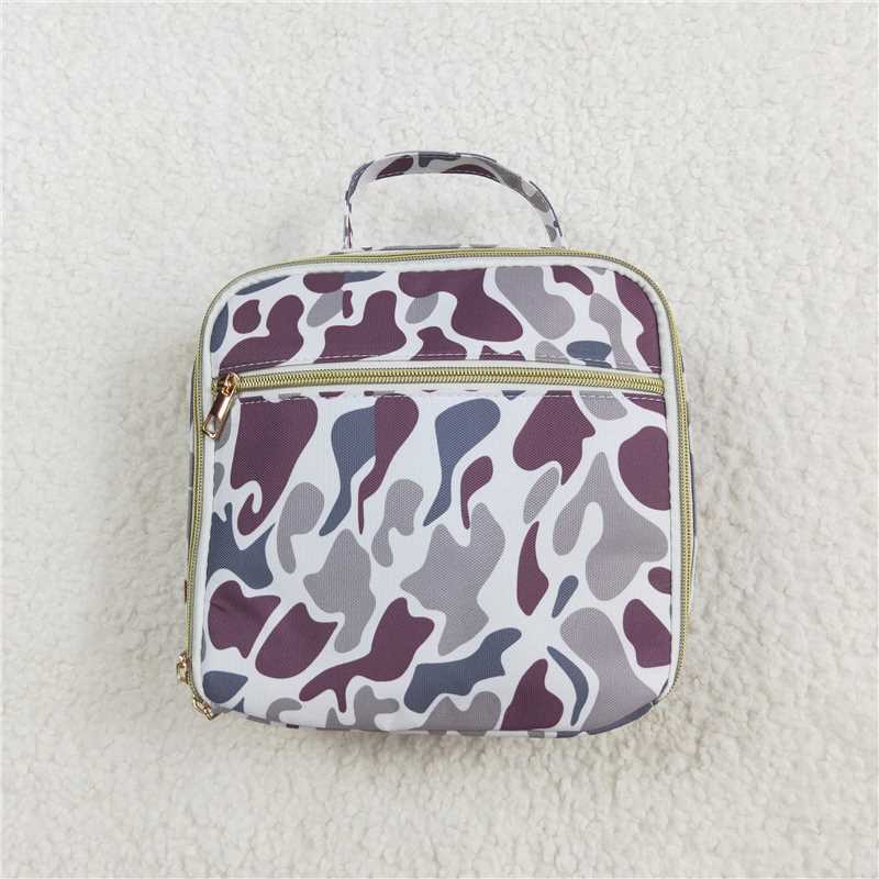 7.8 RTS NO MOQ Baby Kids Backpacks BA0227 Grey Camo Lunch Dinnder Picnic Thermal Bags Lunch Boxes
