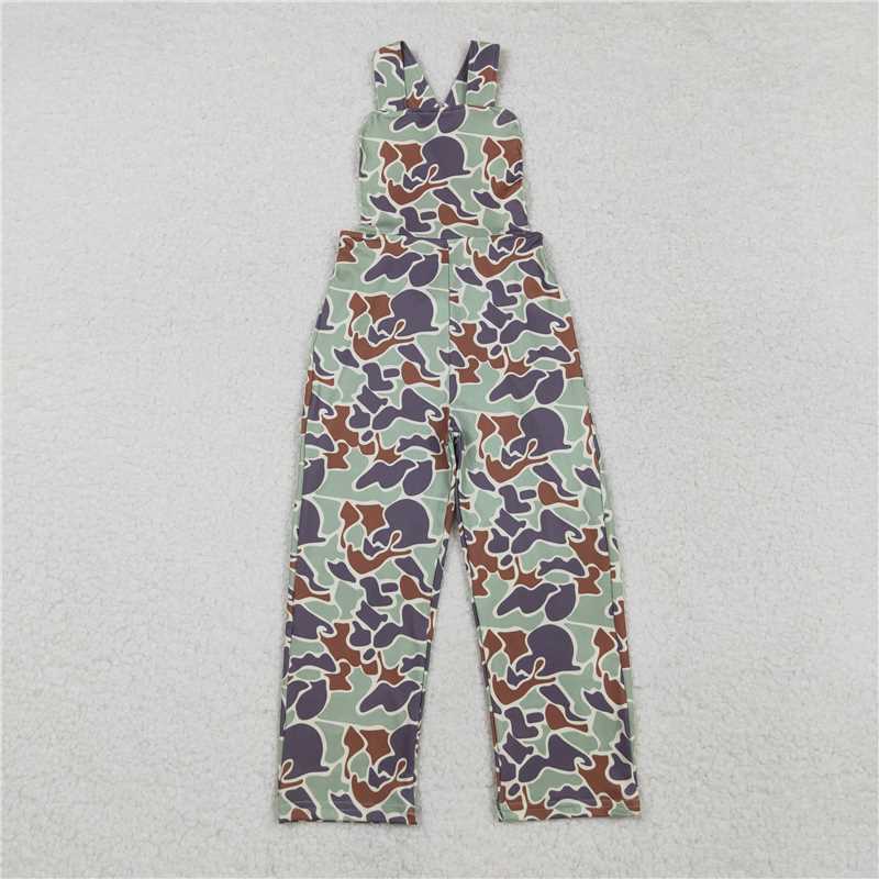 RTS NO MOQ Summer Baby Girls Bodysuit SR2006 Green Camo Straps Jumpsuits