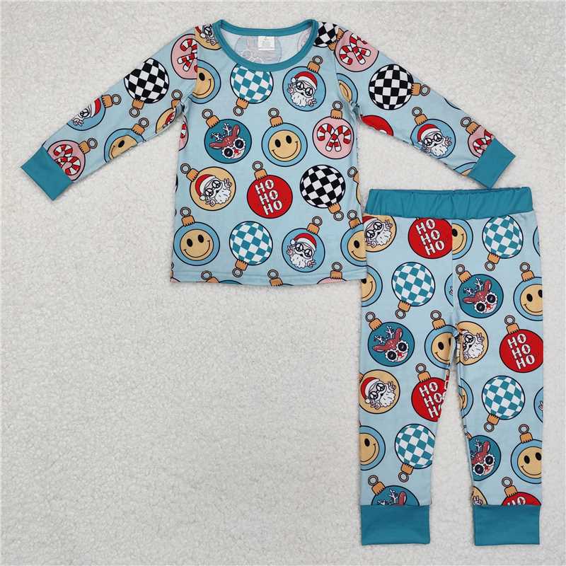 RTS NO MOQ Baby Boys Sets BLP0992 Christmas Smile Disco Bamboo Pajamas Clothes Sets
