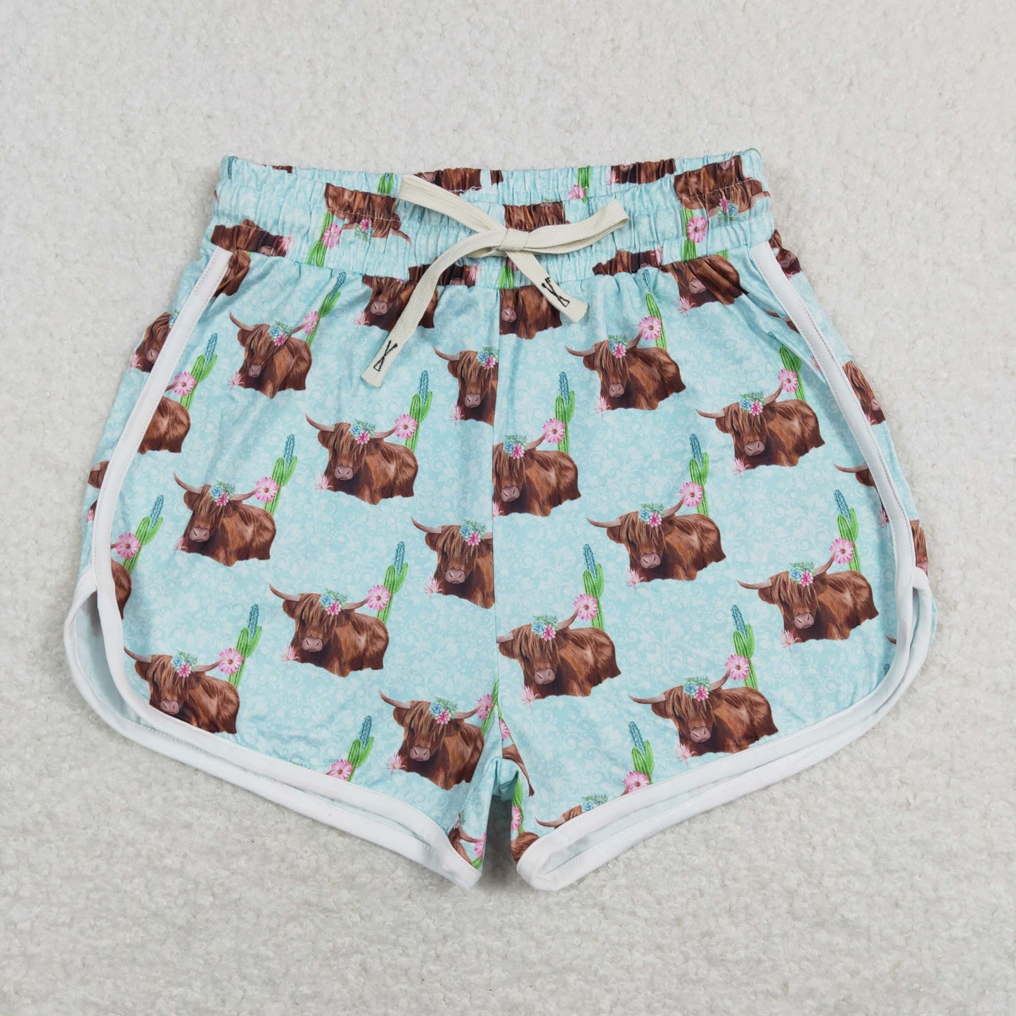 7.4 RTS NO MOQ Adult Women Summer Pants SS0128 Highland Cows Western Summer Shorts
