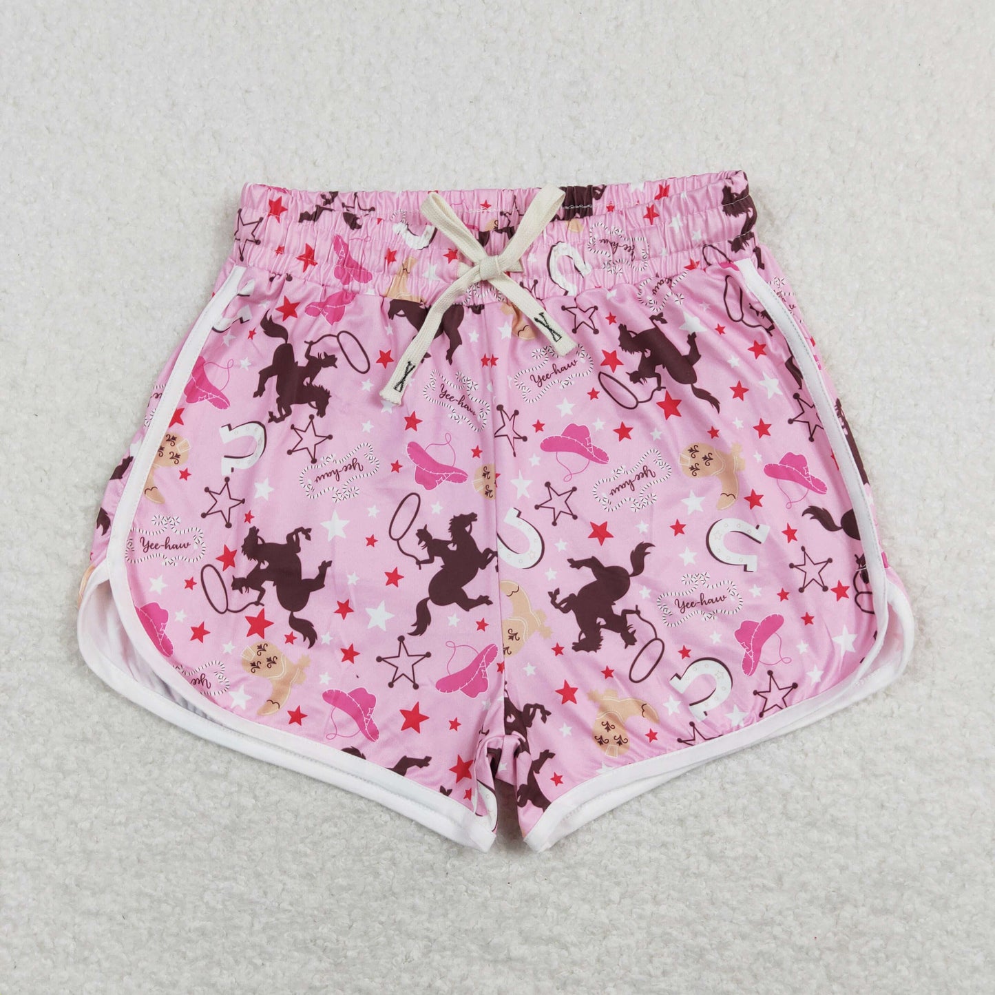 7.4 RTS NO MOQ Adult Women Summer Pants SS0130 Rodeo Pink Western Summer Shorts