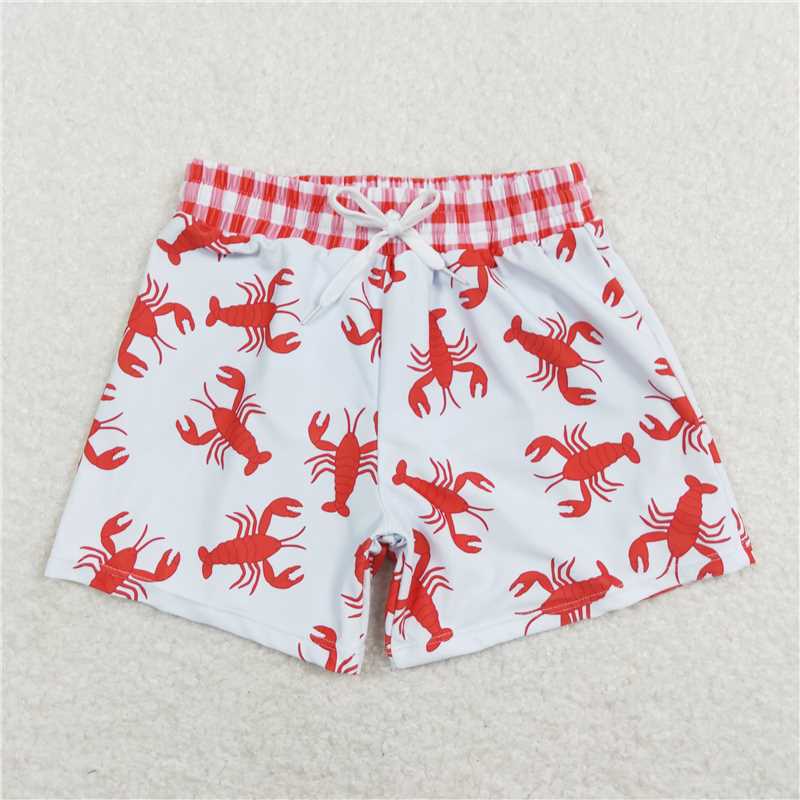 RTS NO MOQ Baby Boys Summer Pants S0202 Red Crawfish Trunk Swimsuits