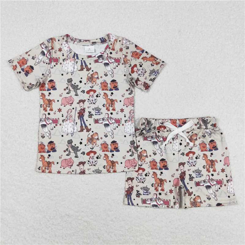 RTS NO MOQ Baby Boys kids Summer Sets BSSO0659 Star short sleeve shorts suit