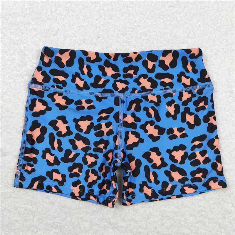 RTS NO MOQ Baby Girls Summer Pants SS0214 Blue Leopard Bottoms Shorts