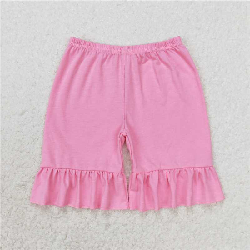 6.20 RTS NO MOQ Baby Girls Summer Pants SS0356 Summer Pink Ruffles Shorts Bottoms