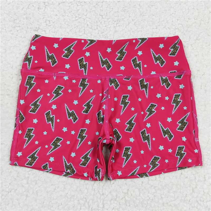 RTS NO MOQ Baby Girls Summer Pants SS0216 Hot Pink Thunder Biking Bottoms Shorts