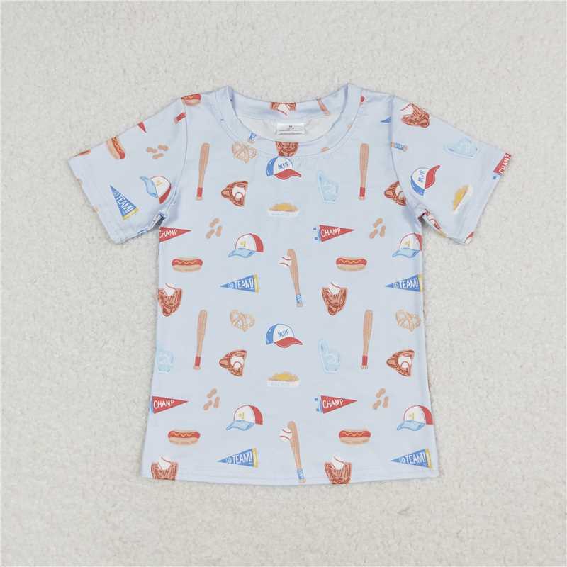 RTS NO MOQ Summer Baby Boys Shirt BT0665 Baseball Pocket Short Sleeve Tee Shirts Tops